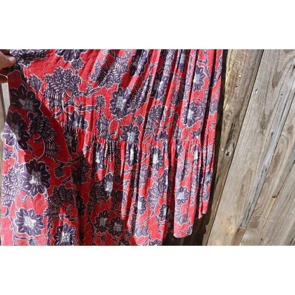Knox Rose Floral Midi Dress-Size Small-Pheasant-Bohemian-100% Rayon-Soft - Picture 9 of 9